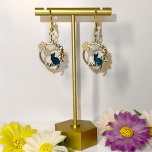 Blue Cat Earrings